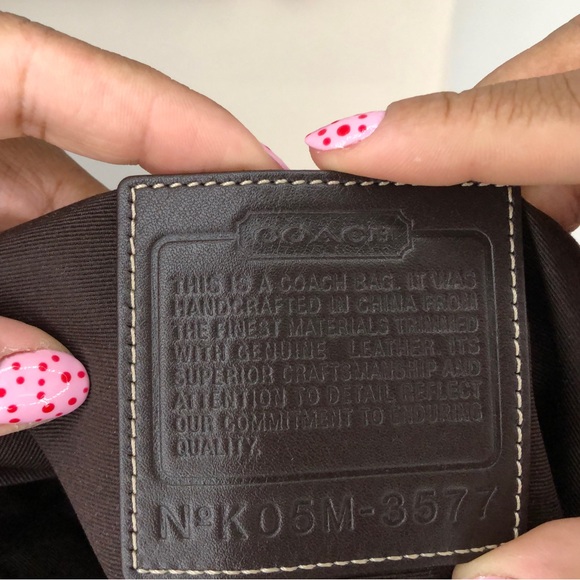 ✨NOT FOR SALE✨COACH Signature Soft Duffle Khaki Suede Leather Shoulder Bag -3577 - Picture 9 of 11